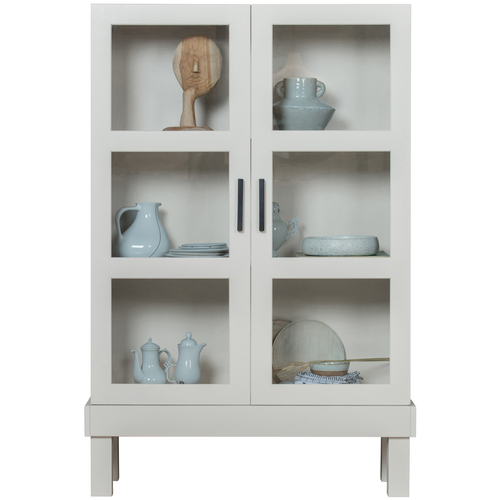 Basiclabel vitrinekast Bonk - Grenen - Mist - 160x103x37 - vtwonen shop