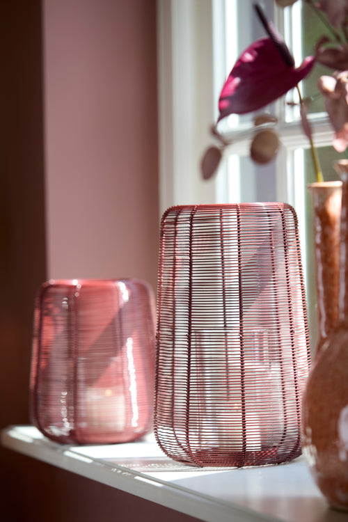 Light & Living windlicht ADETA - Ø19.5x30cm - rood