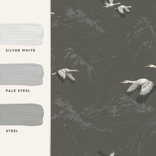 Laura Ashley Vliesbehang - Animalia Dark Steel