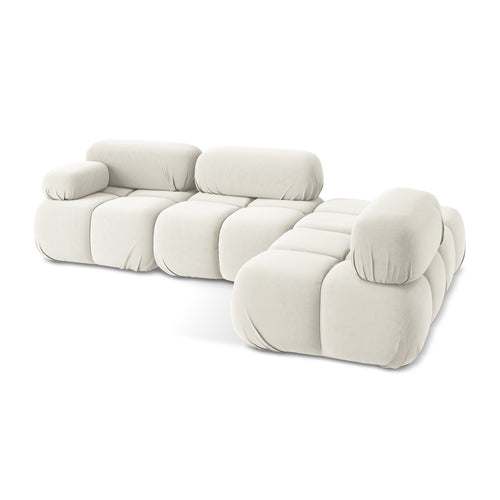 LaMiaSofa hoekbank rechts Sanremo - velours - lichtbeige - 285x190x70