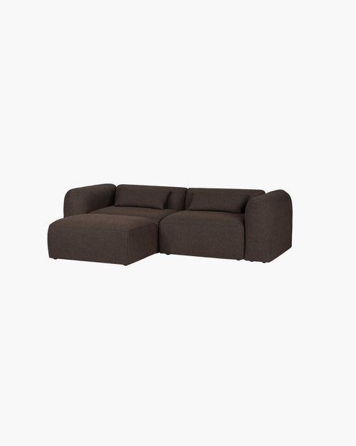 noo.ma Yaro Ottoman Chocolate Brown Bouclé - voetenbank en extra zitplek