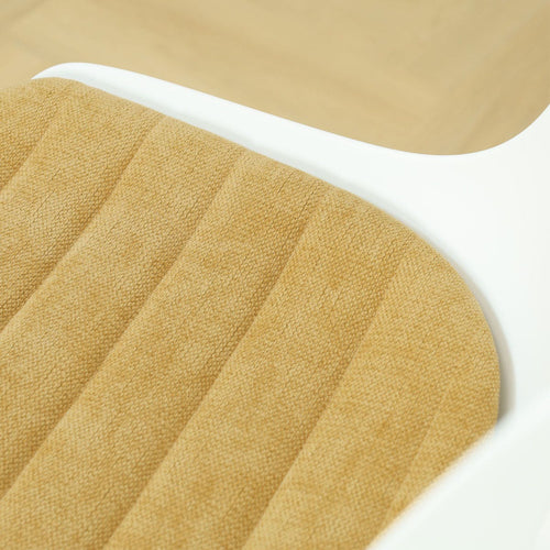 Nolon Nino-Liv barkruk wit met warm oker zitkussen - wit onderstel - 65 cm