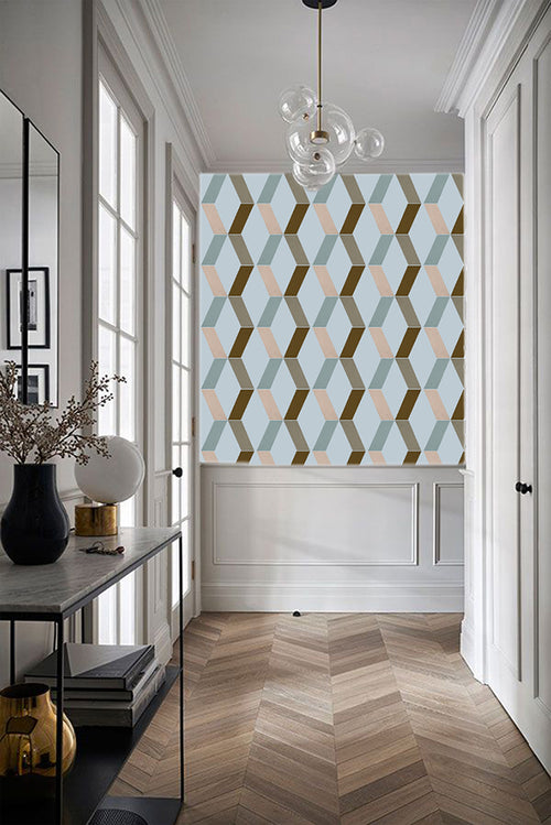 Catchii Behang Zigzag Franky beige multi - vtwonen shop