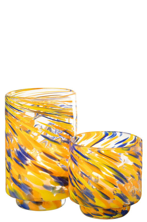 J-Line vaas Arun - glas - mix - large - Ø 15 cm