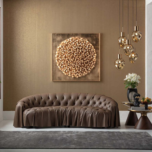 Kare Design Wanddecoratie XL Mikado goud 120x120cm