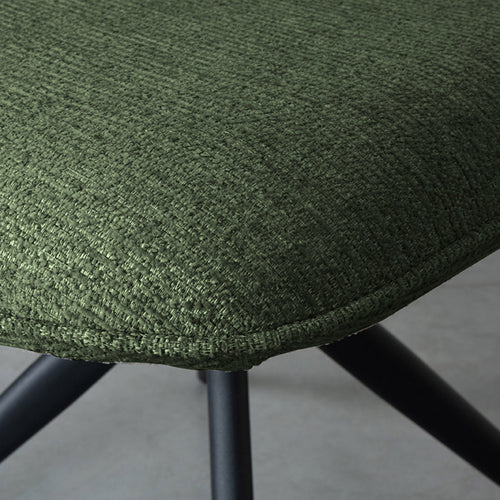 LABEL51 Eetkamerstoel Finn - Donkergroen Bouclé - Draaibaar - Set van 2 - vtwonen shop