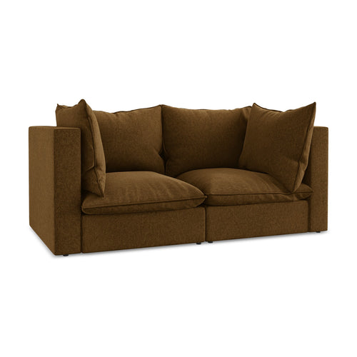 LaMiaSofa Tweezits modulaire bank Ravenna - velours - mosterd - 180x90x77