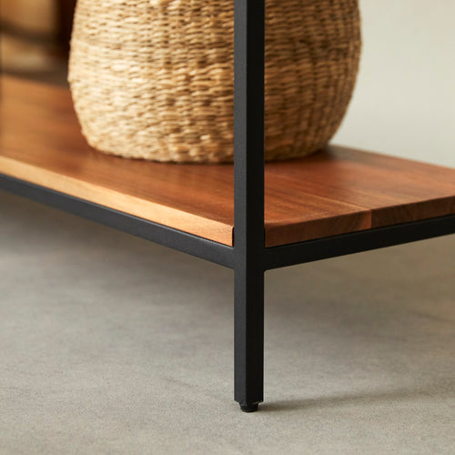 Tikamoon Bijzettafel van massief acacia en metaal - Naturel