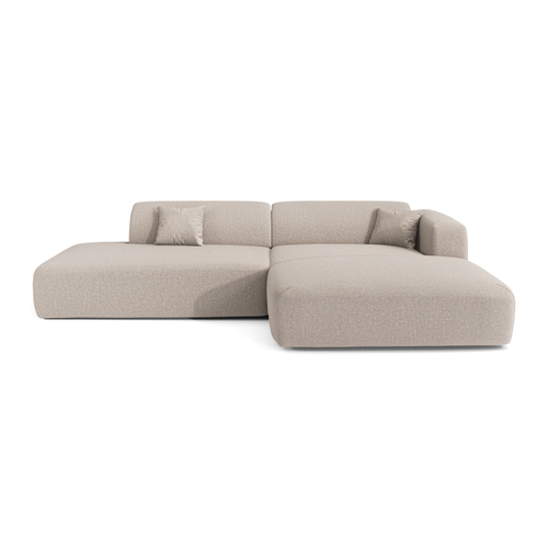 Sia Home - Rechthoekige hoekbank met open zijkant MYRA - kruisweefsel beige 300cm