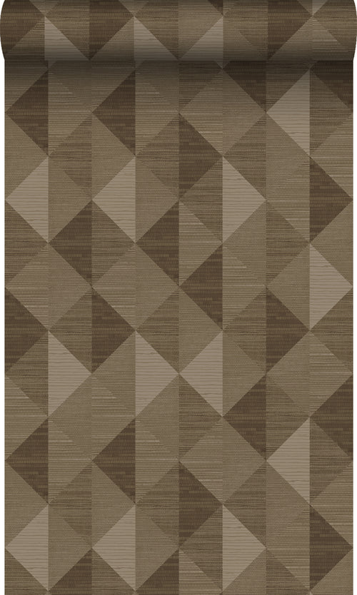 Origin Wallcoverings behang grasweefsel in grafisch 3D motief bruin - 50 x 900 cm - 347886 - vtwonen shop