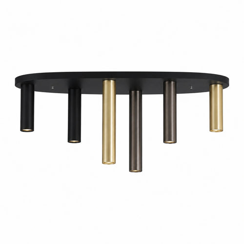 Searchlight plafondlamp Tubes - 6 lichts - 80  x 28.5   cm - zwart brons messing