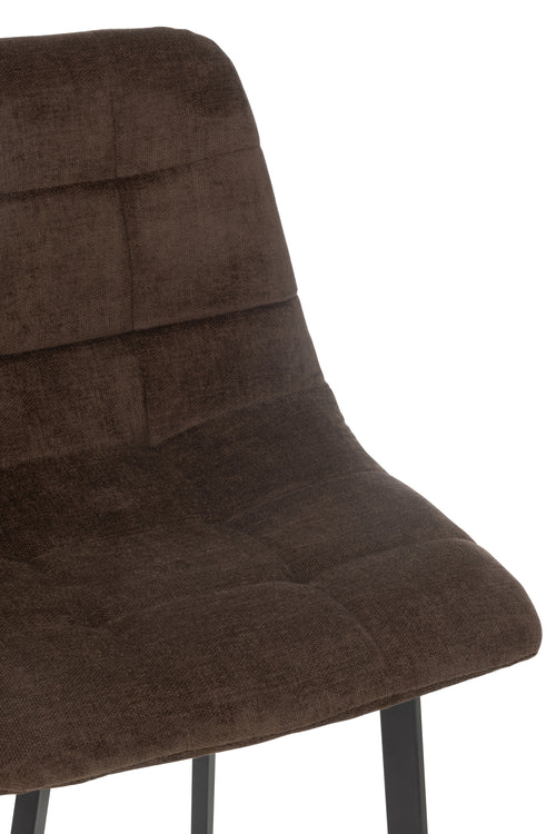 J-Line barstoel Kent - metaal/polyester - bruin