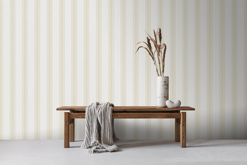 Sanders & Sanders behang strepen geel en beige - 53 cm x 10 m - 640207 - vtwonen shop