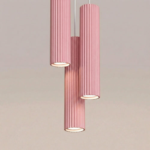 Sollux Lighting Hanglamp KARBON 3P roze - 19,5x19,5x108cm