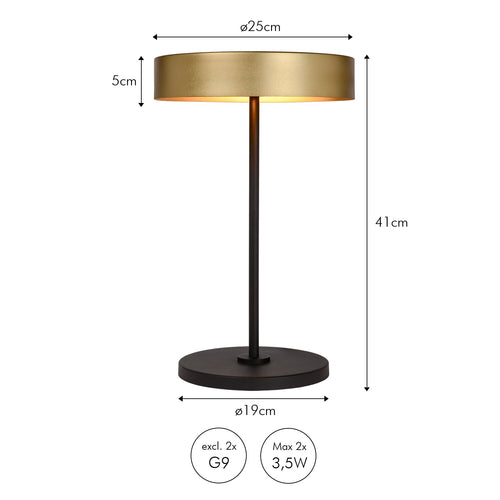 Atmooz tafellamp Euphoria - goud - Ø 25 x H 41 cm - G9