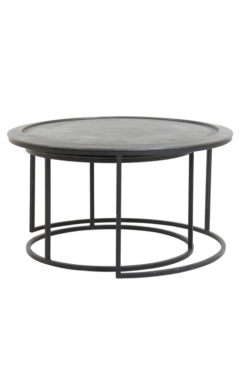 Light & Living salontafel TALCA - Ø78x42cm - zwart - Set van 2 - vtwonen shop