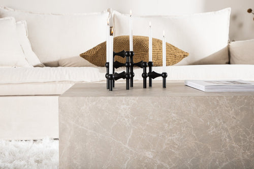 Rebellenclub Salontafel Tusani - 80 x 60 cm - Beige Marmerlook