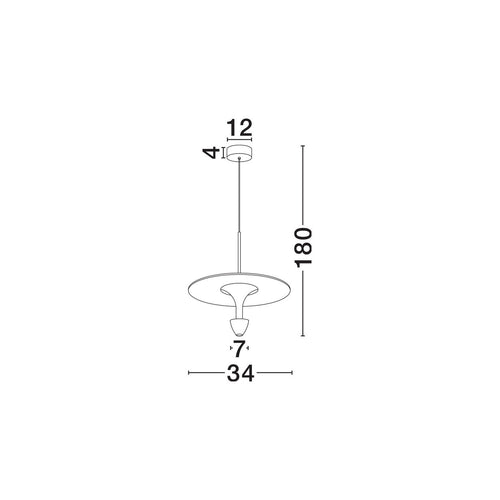 Nova Luce TOPIO Hanglamp van 34 cm, zandkleurig zwart, witte LED, 11W, 908lm, 3000K