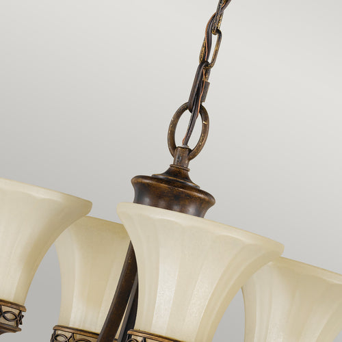 Elstead Drawing Room - Multi-arm kroonluchter met 4 lichte walnoten afwerking, E27