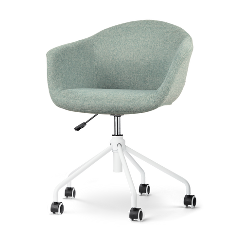 Nolon Nout-Otis Bureaustoel Zacht Groen - Armleuningen - Wit - vtwonen shop