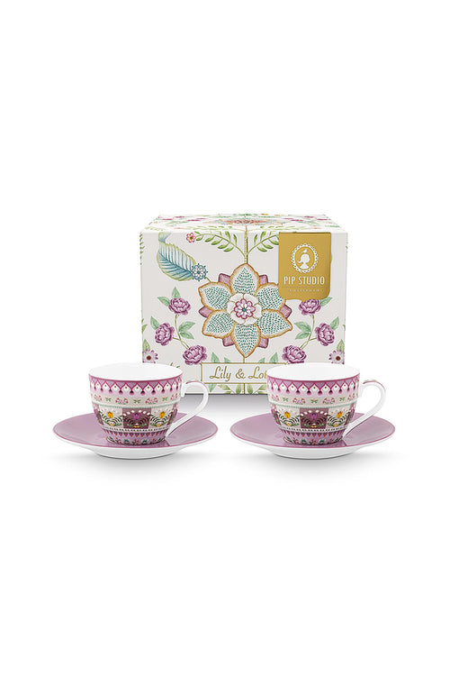 Pip Studio - Espresso Kopjes & Schotels Lily & Lotus - Multicolor - 120 ml - Set van 2