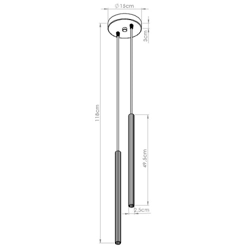 Sollux Lighting Hanglamp ARCHE 2P beige - 15x15x118cm
