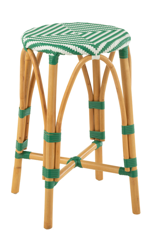 J-Line barkruk Live - rotan/kunststof - naturel/groen - vtwonen shop