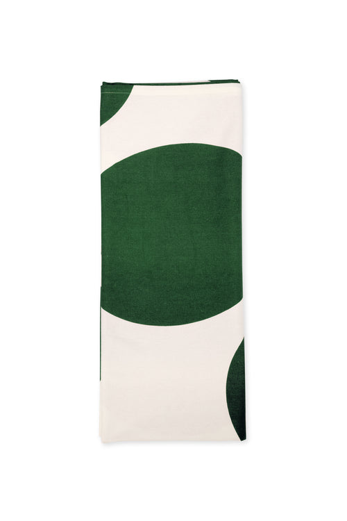 vtwonen - Tafelkleed - Stippen - Katoen - Donkergroen - 150x250cm