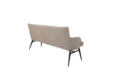Giga Meubel Eetkamerbank Bruce Taupe - 180 cm - Stof - Armleuning