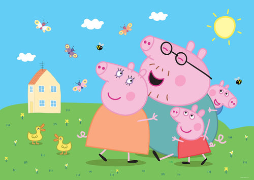 Sanders & Sanders fotobehang Peppa Pig groen, blauw en roze - 182 x 252 cm - 601278