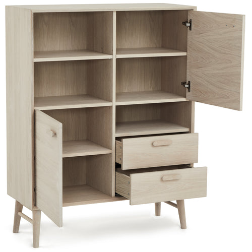 Furnhouse open kast Porto - Witte olie - MDF, Eikenfineer - 40x100x130