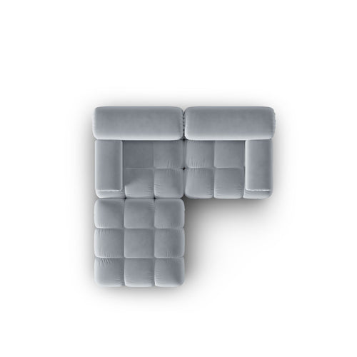 Cosmopolitan Design - Modulaire bank Cortina 3-zits, flueel lichtblauw - 188x188x70cm