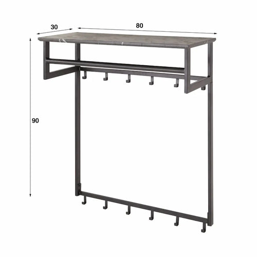 Ylumen Kapstok Tenaro - B 80 cm H 90 cm  -Marmer Zwart