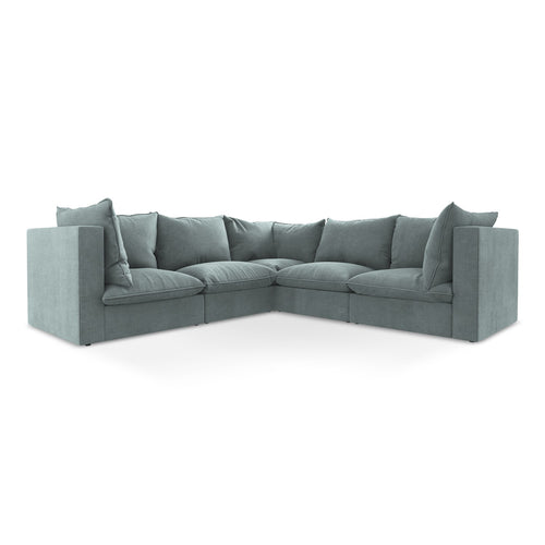 LaMiaSofa Modulaire hoekbank Ravenna - textuurstof - jeans - 255x255x77