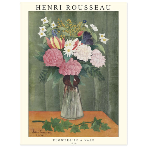 Artfulprints  Henri Rousseau - Flowers in a vase   poster 30x40 cm - vtwonen shop