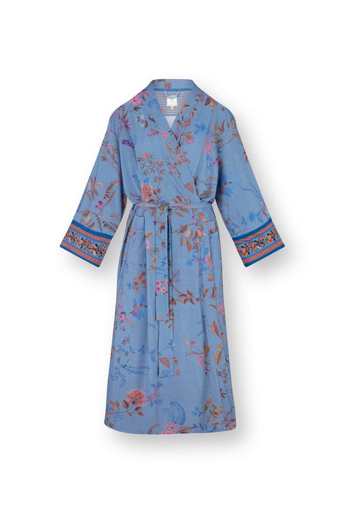 Pip Studio - Noa Kimono Dames - Bodhi Flower - Blauw - XL