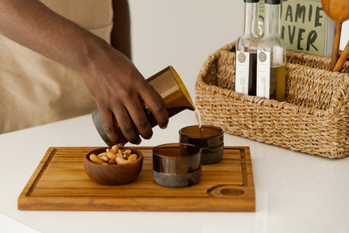 Originalhome glazen gerecycled bierflesje - bruin - set van 3