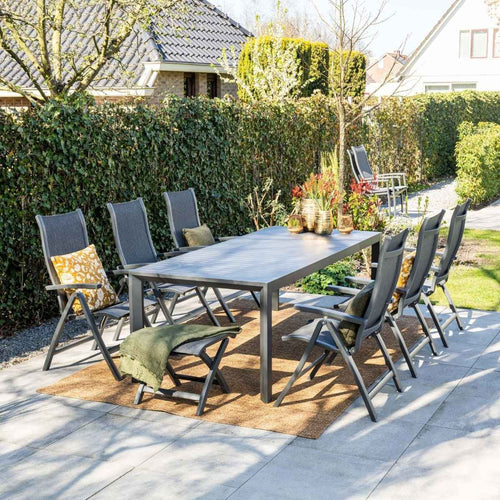 Garden Impressions Tuinstoel Hilly verstelbaar donker grijs - 4 stuks