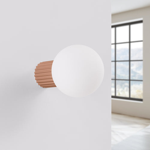 Sollux Lighting Wandlamp HALO mokka IP44 - 12x17x12cm
