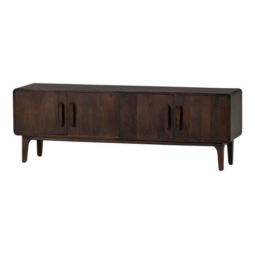 WOOOD tv meubel 150 cm Liya - Mangohout - Donkerbruin - 50x150x35