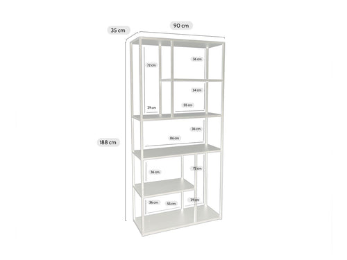 MaximaVida metalen wandkast Finn 90 x 35 x 188 cm ivoor - vtwonen shop