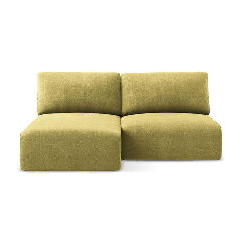 LaMiaSofa hoekbank links Ostia - chenille stof - limoengroen - 210x149x79