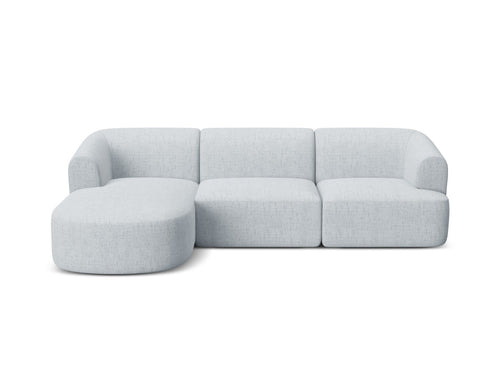 Cosmopolitan Design Modulaire hoekbank links Campi 4-zits, structurele stof lichtgrijs - 156x256x70cm