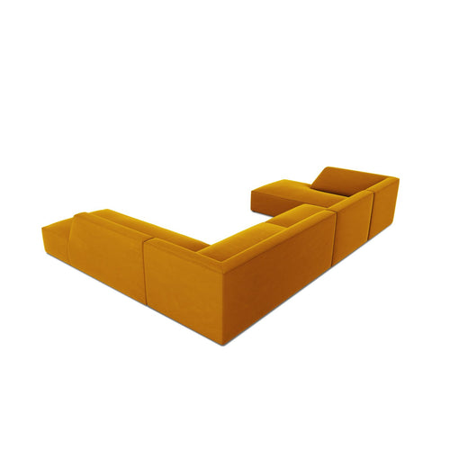 Cosmopolitan Design - Panoramische hoekbank Siena 7-zits, flueel geel - 273x366x69cm
