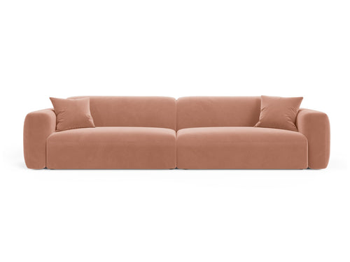 Cosmopolitan Design Modulaire bank Strino 4-zits, flueel roze - 98x240x78cm