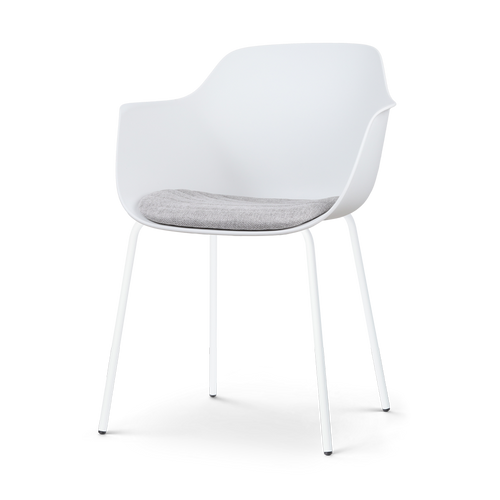 Nolon Nora-Liz Eetkamerstoel Wit - Lichtgrijs Kussen - Witte Poten - vtwonen shop