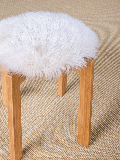 Hübsch kruk Always - mdf/okernfineer/eikenhout - ø45xh42cm