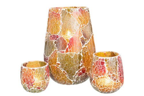 J-Line kaarshouder Sunset - glas - mix - large