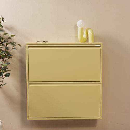 Spinder Design schoenenkast Billy 2 - Butter Yellow - 12 paar schoenen