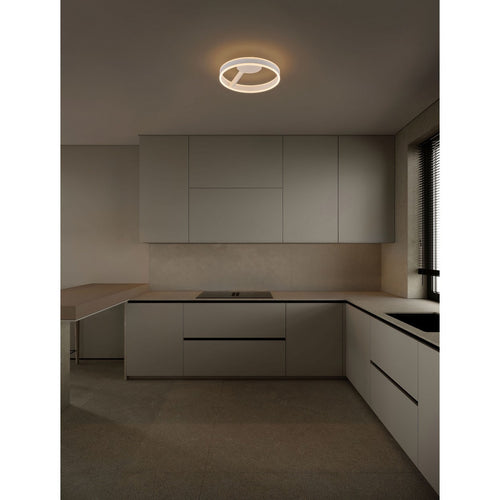 Nova Luce BIANCO Geïntegreerde LED-plafondlamp, halfverzonken, zandwit, Triac dimbaar, 28W 2010lm, 2700-3000-4000K kleurtemperatuur.